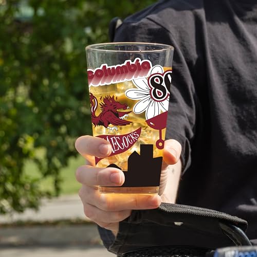 Image of Logo Brands NCAA 16 oz Pint Glass - Durable Glass With Bold Team Color- Chip-Resistant Rim Drinkware For Fans, Tailgates, Home Bars & Everyday Use