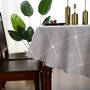 Lattice Oval Tablecloth Rustic Embroidery Cotton Linen Fabric Brown Checkered Table Cover Tablecloths for Kitchen Dining Party Tabletop Decoration 60 x 84 inches Lattice Oval Tablecloth Rustic Embroidery Cotton Linen Fabric Brown Checkered Table Cover Tablecloths for Kitchen Dining Party Tabletop Decoration 60 x 84 inches