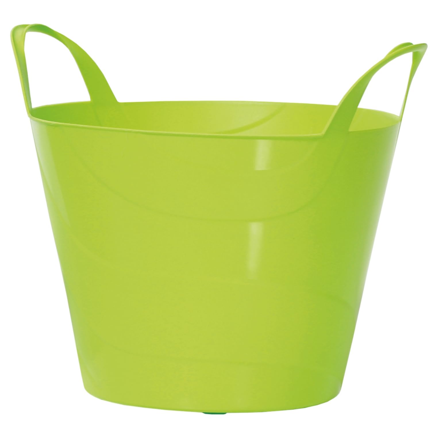 Flexi Bucket Plastic Tub Bin Storage Feed Garden Building Laundry Toys Large Handles Home Garden DIY Lightweight Flexible (Lime, 15 Litres)