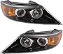 Evan-Fischer Headlight Set Compatible with 2011-2013 Kia Sorento Left Driver and Right Passenger Side Halogen With bulb(s)
