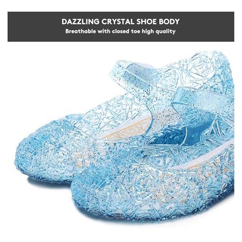 Flats Mary Jane Dance Party Cosplay Shoes, Snow Queen Princess Sandals for Little GirlsToddler, Birthday, Christmas2