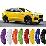 4pc Brake Caliper Covers Compatible Front Rear 18/19/20/21/22 Wheel Size for Jaguar F-pace Accessories (Yellow)