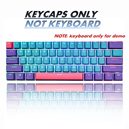 Image of GTSP 61 Keycaps 60 Percent, OEM Profile PBT Keycap Set with Key Puller for Mechanical Keyboard Joker (Only keycaps) Blue