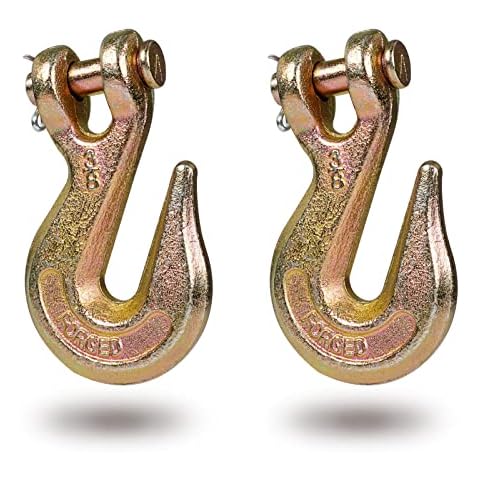 Towmavin Grab Hook Clevis End 3/8"(2Pack) Pin Clevis Rigging Tow Transport Truck Trailer Hook 7500 Lbs Working Load Limit Cover