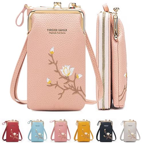 Forever Savour Mobile Phone Bag, Women Sling Cross-Body Wallet with Mobile Cell Phone Holder, Cross-Body Phone Bag Leather2