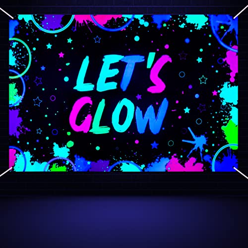 Fondo fotográfico Glow Neon cumple 7x5ft multicolor miniatura 1