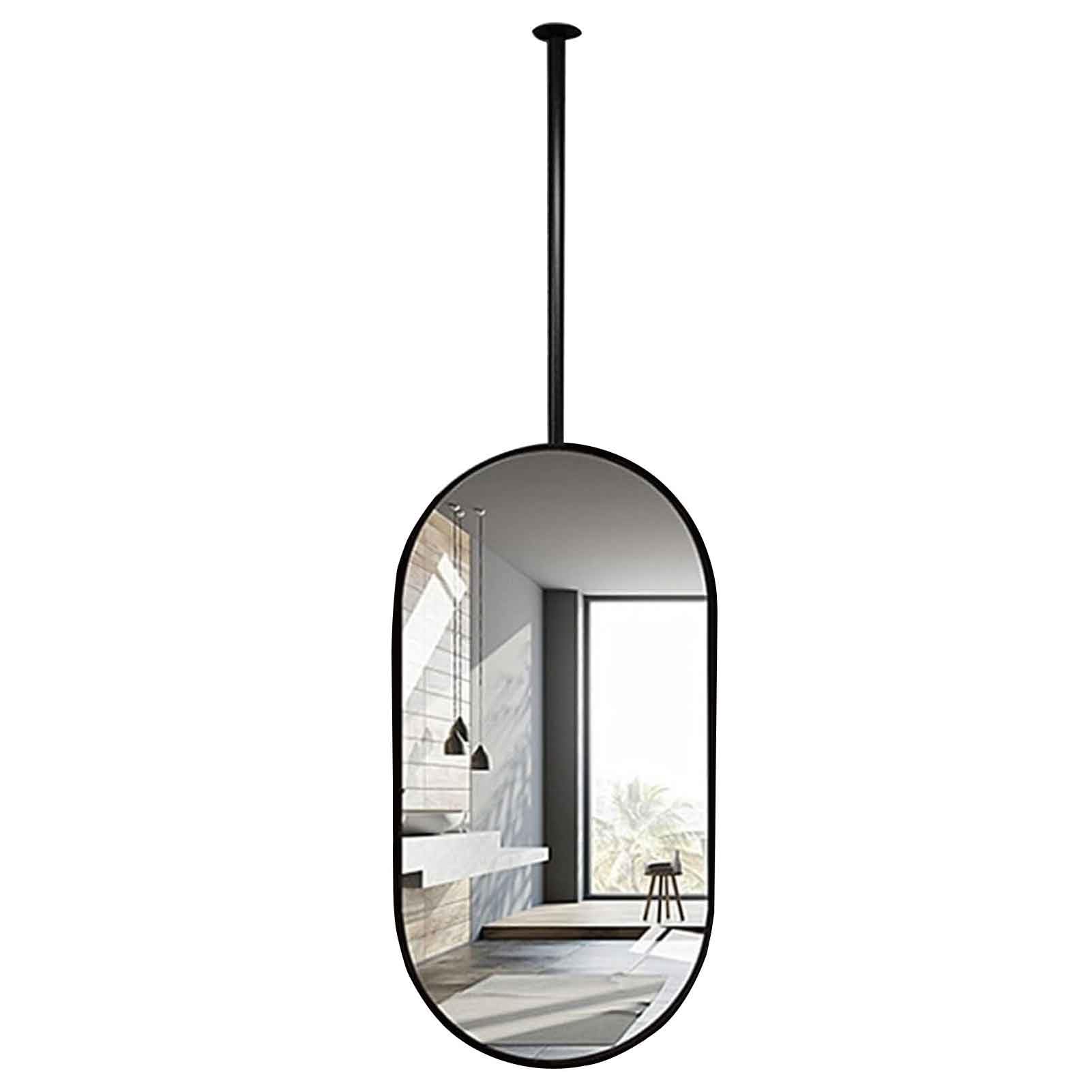 FGXHHS Suspended Ceiling Mirrors for Bathroom Ceil-Mounted Hanging Rod Vanity Makeup Mirror Clear and Practical Decor HD Mirror(60cmx100cm)