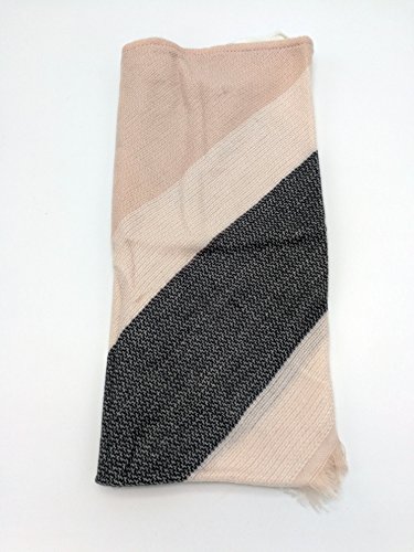 Wander Agio Womens Warm Scarf Triangle Winter Shawls Large Scarves Stripe Plaid Fichu Big Plaid Grey Pink 11 #TOP4