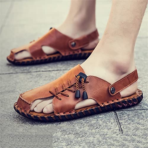 Men's Sandals Genuine Leather Beach Shoes Men Leisure Sandals Casual Shoes(40)3