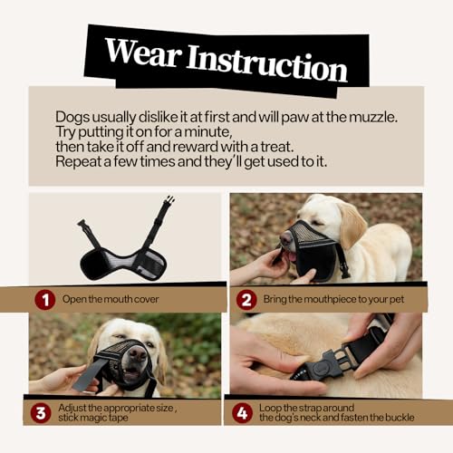 Image of 2 Pack Dog Muzzle, Soft Mesh Muzzles for Small Medium Large Dogs, Breathable Pet Muzzle Adjustable Dog Mouth Guard for Biting Chewing Grooming, Allow Drinking Panting, Black XS