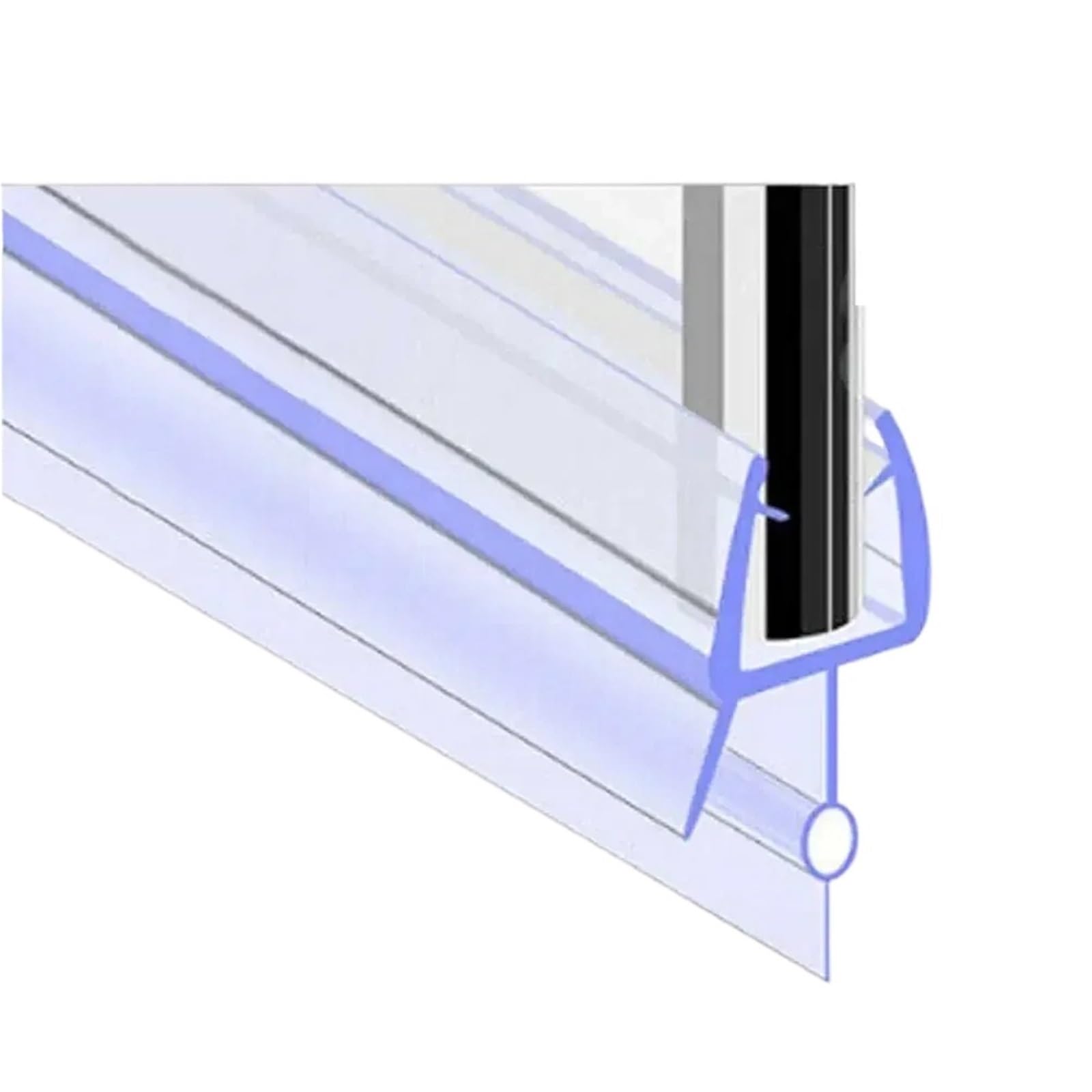 5 m Badezimmer-Duschdichtung, Badewannenabtrennung, transparenter Wasserabweiser, nass-trocken, 4–6 mm Gummistreifen für Duschtüren, Glas(17mm)