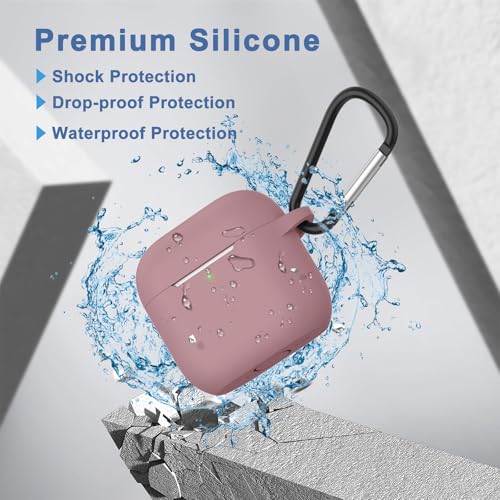 Image of Tobfit Case for AirPods 4 Case Cover 2024 with Lanyard & Keychain, Soft Silicone Protective Case for Apple AirPods 4th Generation, Full Protection, Support Wireless Charging - Red Bean Paste Pink