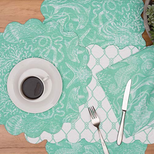 Set de 6 servilletas de algodón verde C&F Home miniatura 4