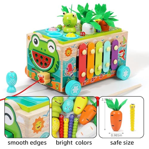 JAUNTY Toddler Wooden Montessori Toy for 1 2 3 Year Old Toys, Educational Stem Toy for Baby Boys Girls 18 Months+, Preschool Learning Fine Motor Skill First 1st Birthday Gifts for Kids Girl Boy 1-3 - Image 6