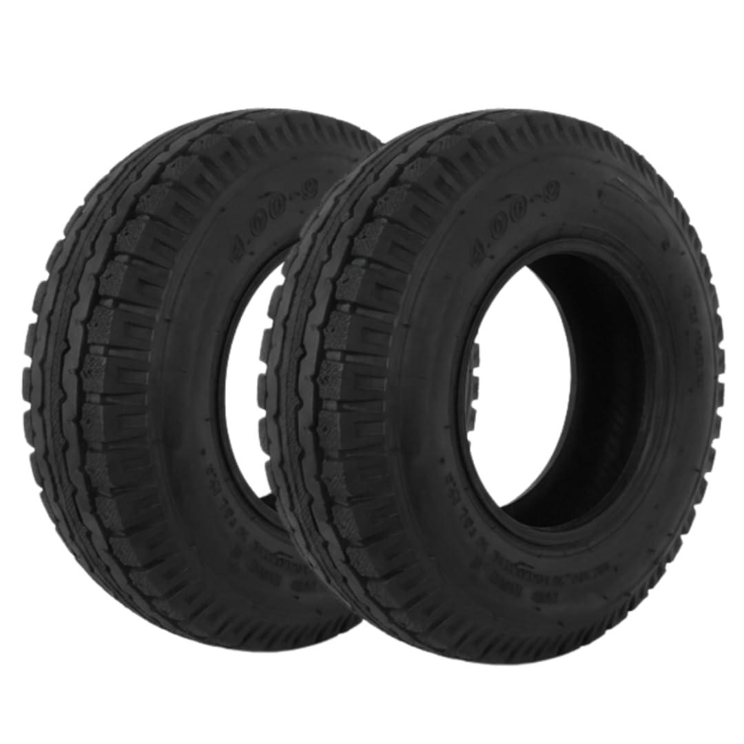 Ecovelo ' 2 Pneus 4.00-8 Renforcé Pneus 4 PR Pour Roues Chariot Annexe Remorque Bateau Remorque
