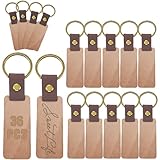 BAIFULAI 36 Stück Schlüsselanhänger Holz, Blanko DIY Rechteck 6.5 * 2.8 CM, HolzschlüSselanhänger, Beschriftbar für Malerei Basteln Dekorieren Geschenke- Wooden Schlüsselbund