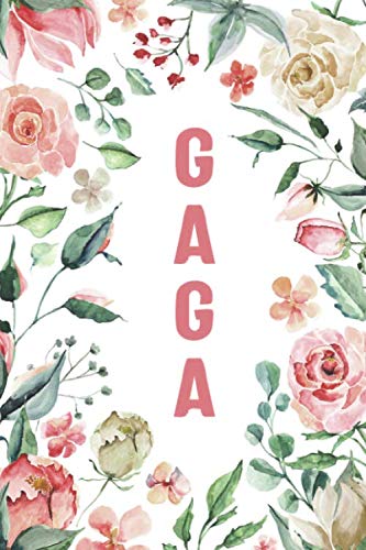 GAGA: Gaga Notebook, Cute Lined Notebook, Gaga Gifts, Pink Flower, Floral