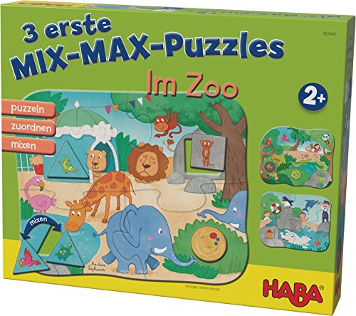 Preisvergleich Produktbild HABA 302545 3 Mix-Max Puzzles-Im Zoo