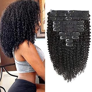 Rolisy Kinkys Curly Clip in Hair Extensions Afro 3C 4A Kinky Curly Clip