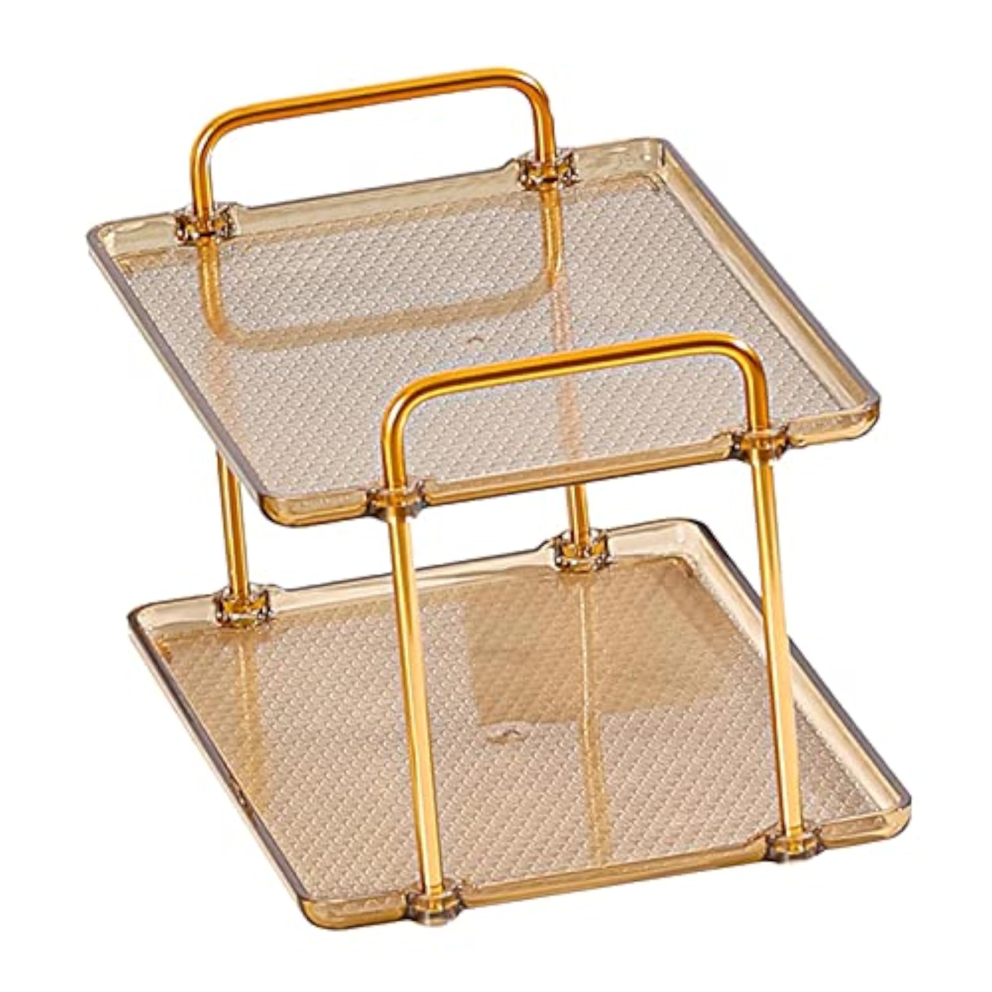 2 Layer Bathroom Tray Counter Organizer for Toiletries & Makeup