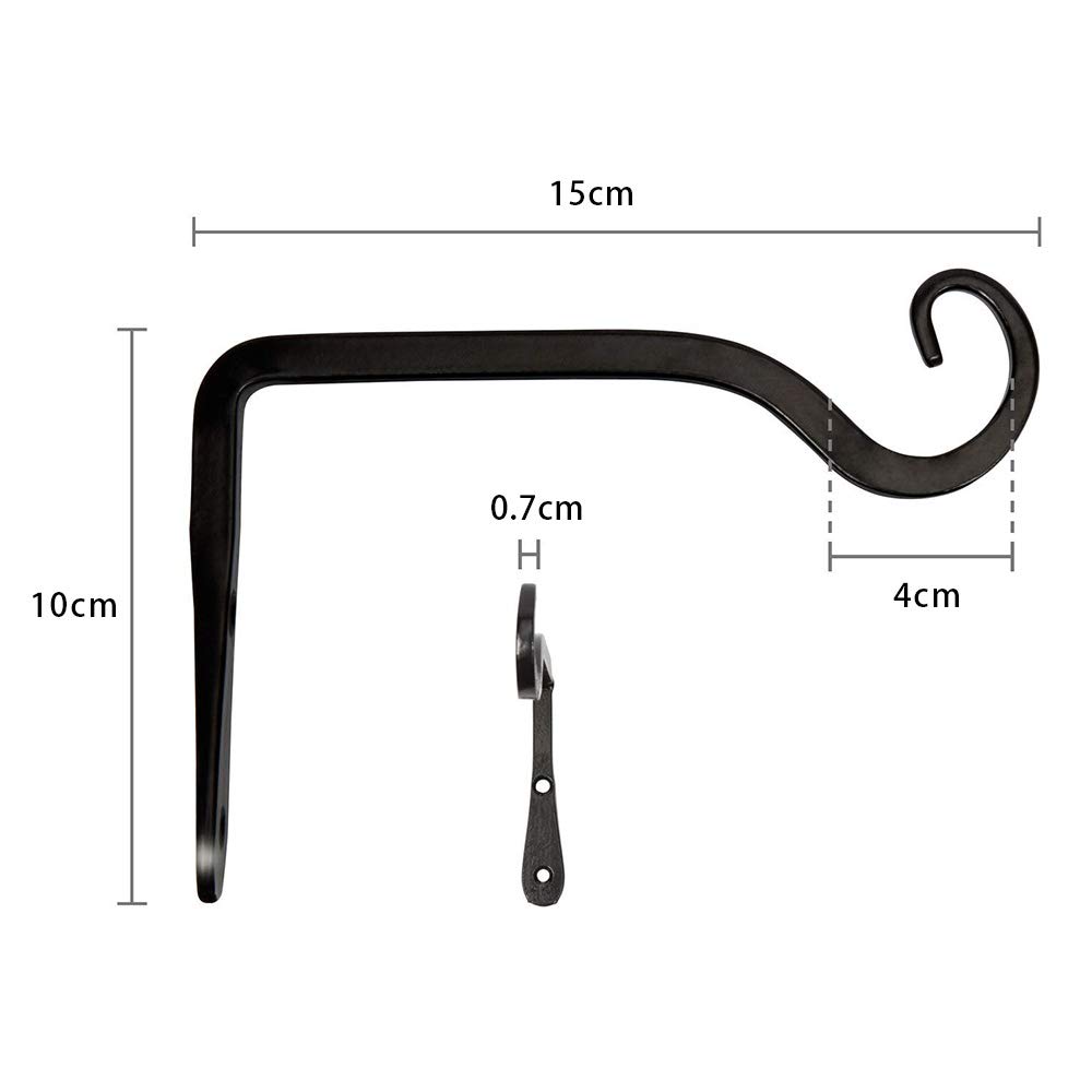 thumbnail: 2 Stuks Zware Metalen Ophangbeugels – Smeedijzeren Wandhaken Voor Planten, Lantaarns En Vogelvoeders