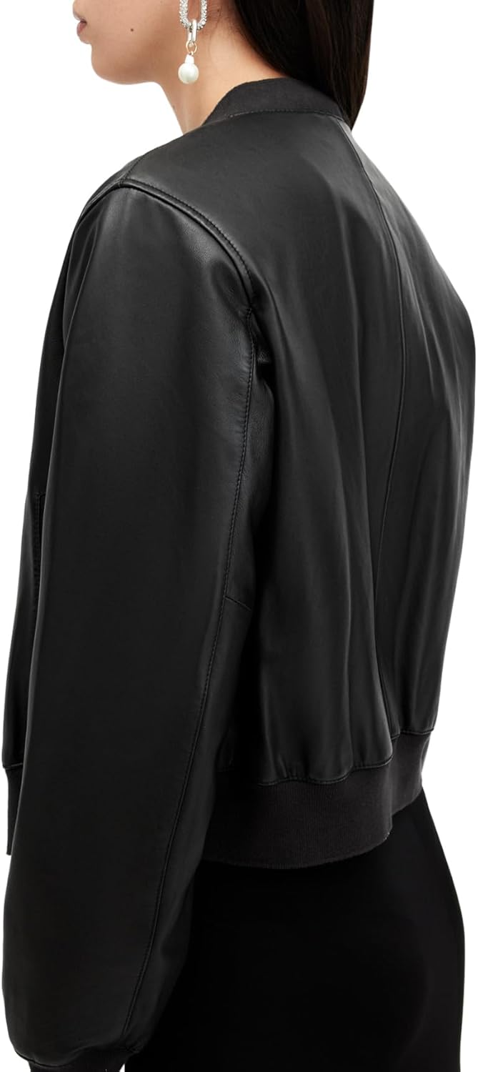 AllSaints Women's Leather Orten Bomber Jacket - Image 6