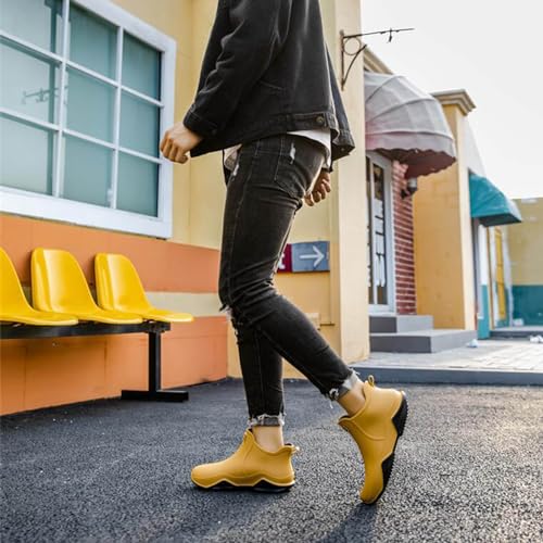 Botas de lluvia para hombres y mujeres, zapatos de goma, botas de lluvia cálidas y modernas para mujeres, pesca, lavado de autos, cocina, exteriores, zapatos impermeables3