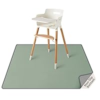 Vista 9 de Blissful Diary Tapete para Salpicaduras de Bebé para Debajo de Silla Alta, 50.4 x 50.4 Pulgadas Tapete Limpiable contra Salpicaduras, Impermeable