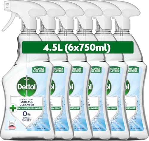 Dettol Antibacterial Disinfectant Surface Cleaner, Original Fragrance, Pack of 6, 6 x 750ml, Total...