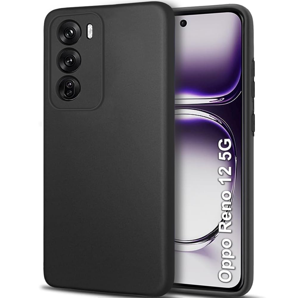 TheGiftKart Sleek Back Cover Case for Oppo Reno 12 5G | Slim Fit Protective Design | Ultra Matte Finish | Camera Protection Bump | Soft Silicon Back Cover Case for Oppo Reno 12 5G (Silicone, Black) (B0D94N65PS) Amazon Price History, Amazon Price Tracker
