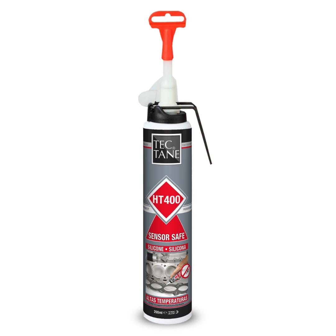 SILICONA ALTAS TEMPERATURAS HT 400 Gris, Formador Juntas Altas Temperaturas, Resistente a Aceites y Lubricantes, Buena Adhesión a Superficies, Resiste de -60 ºC a +250 ºC, Cartucho 200 ml