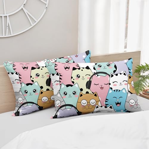 Drap-housse chat de qualité supérieure avec taies pour lit simple - 8