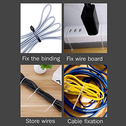 White Zip Ties 8 Inch 1000 Pack Heavy Duty Zipties Clear Industrial Nylon Cable Ties Wire Ties Tie Wraps For Organize Crafting Cable Management For Graden Fence Garage Indoor Outdoor #TOP2