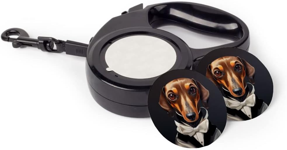 Dog Business Suit Retractable Pet Leash - Printed Leash - Dog Print Dog Leash - 118 inches