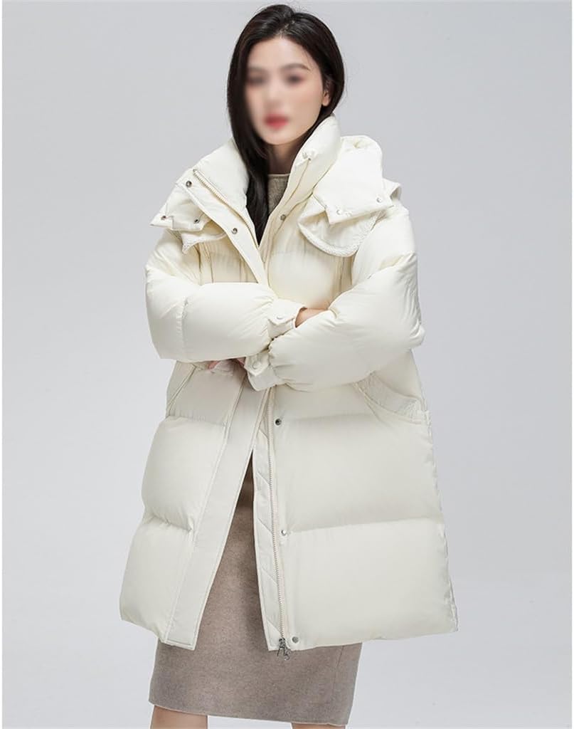 Mom's Fall And Winter Down Jacket Medium-length Hooded Thickened Warm Loose Casual