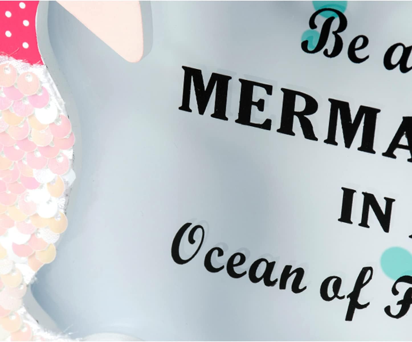 Money Bank for Girls Mermaid Ocean Girls Wood Blue Piggy Bank 1 PC