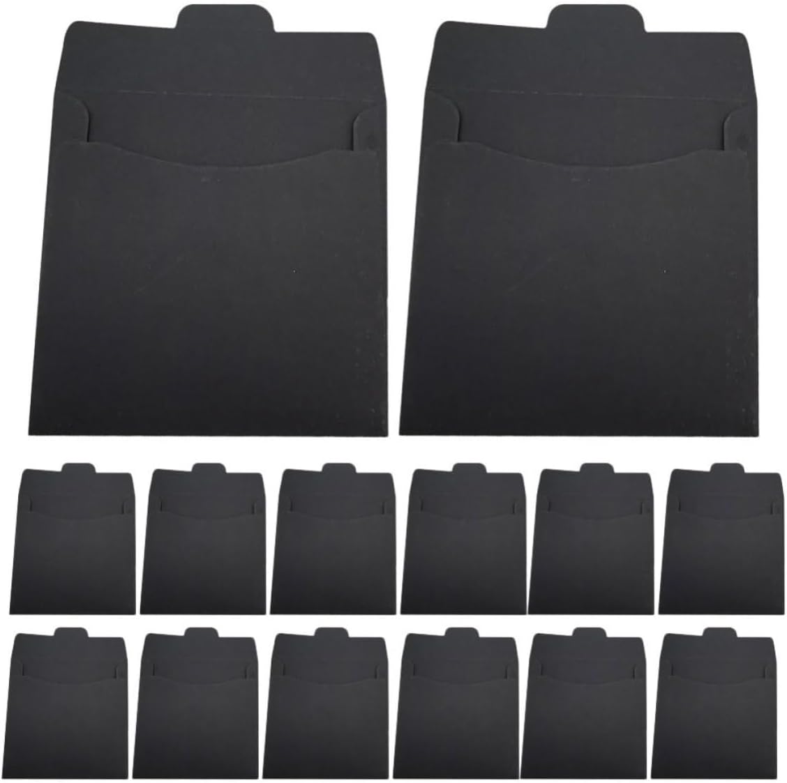 100pcs Black Kraft Paper CD Sleeves with Multifunctional Design Lightweight Paper Envelopes for CD Dvd Storage and Packaging, Minimalist and Elegant Style Mailers