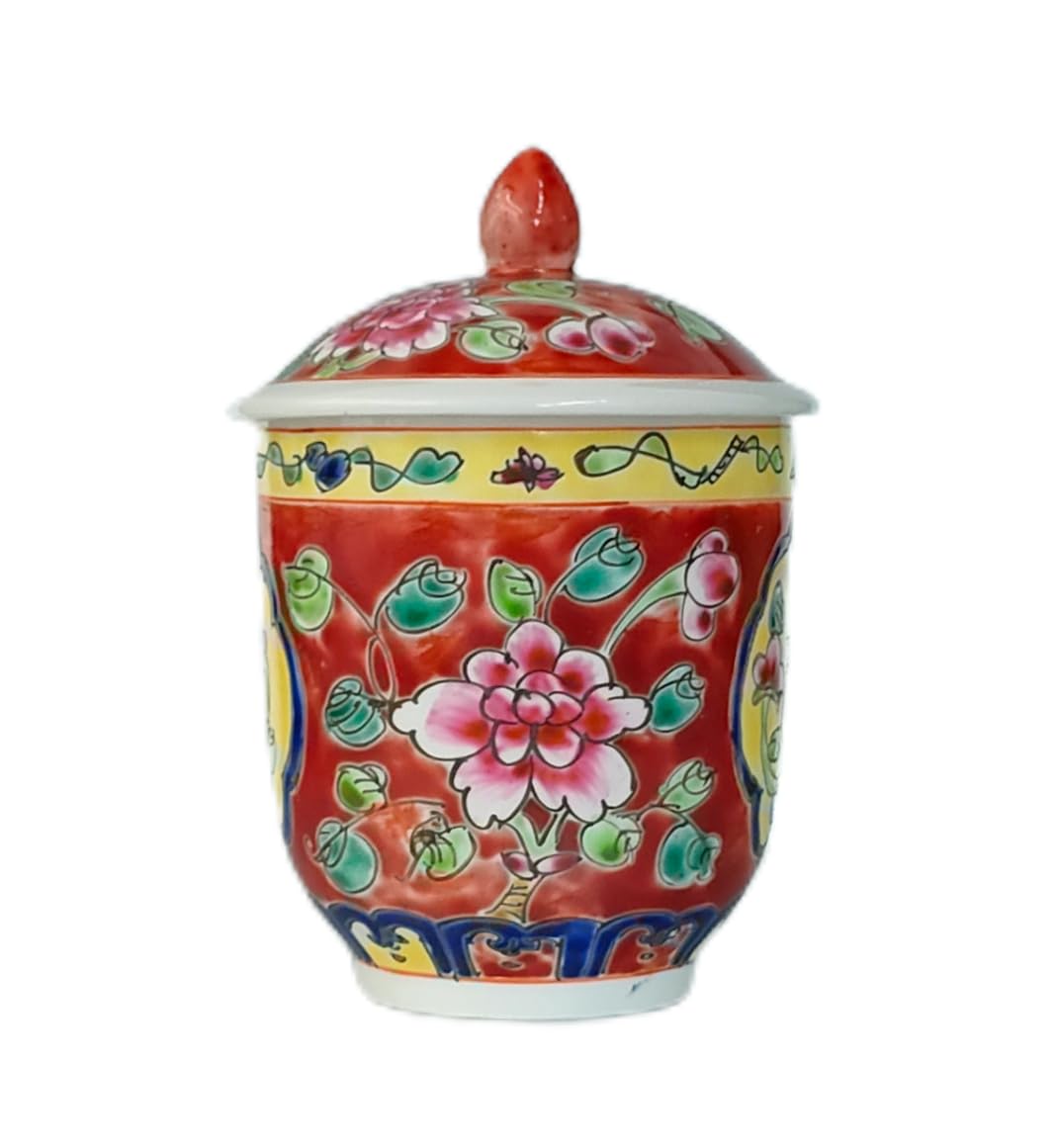 Amazon.co.jp: プラナカン食器 マグカップ（フタ付き） （レッド