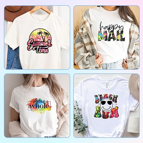 Tintnut Splash Heat Transfer Vinyl - 16 Sheets 10x12 Inch HTV Ink Watercolor Iron On Vinyl for T-Shirts Hats Clothes,for Cricut & Silhouette Cameo - Image 7