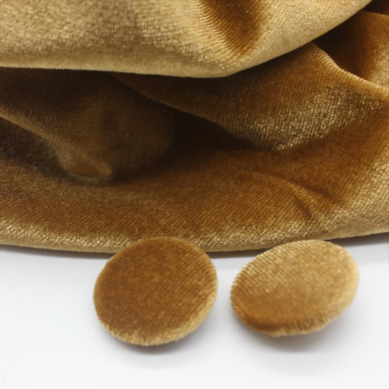 CEMELI 10PCS 10-28MM Gold velvet Round Fabric Cloth Covered Buttons Velvet Buttons With Metal Shank Buttons For Clothes Crafting Sewing