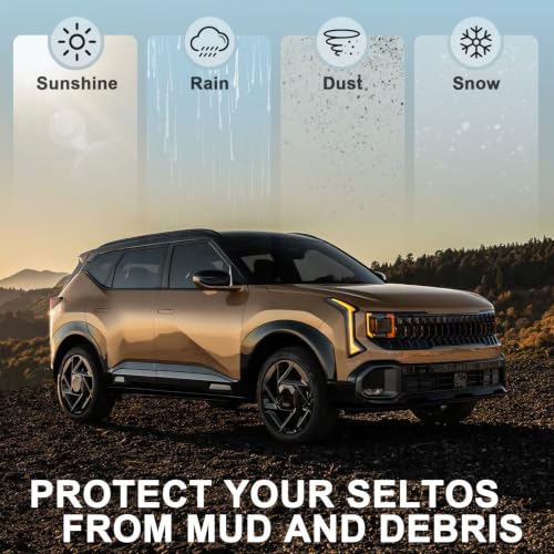 Image of Muslogy Mud Flaps Splash Guards for 2027 2028 Kia Seltos Accessories | for 2027+ Kia Seltos Accessories Front and Rear Mud Guards 4PCS No Drilling Fender Mudguards Kit with Hardware Accessories