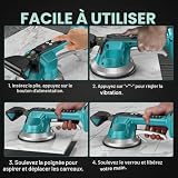 Vibratore per Piastrelle Martelli per Piastrelle, 18V Professionale Compatibile con Makita Batteria, Strumenti per Piastrelle, Ventosa da 14.5cm (Batteria Non Inclusa) - 5