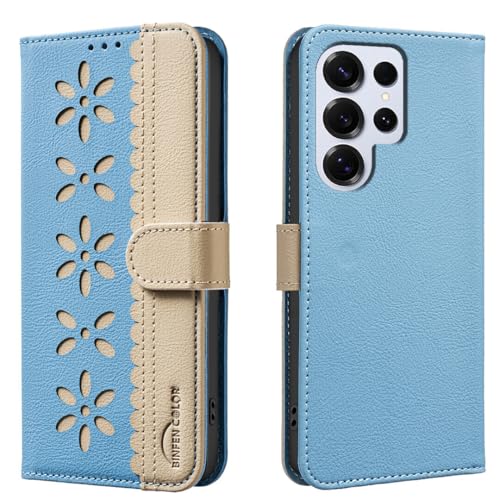 Étui cuir Samsung Galaxy A35 bleu clair protection portefeuille premium à rabat