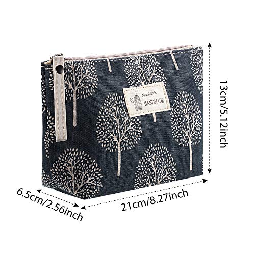 6 Pieces Canvas Cosmetic Bags Pouches For Purse With Zipper Printed Makeup Bag Multi Function Canvas Travel Pouch Organizer Pouch For Women Girls Vacation Travel, 6 Styles() #TOP2