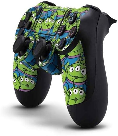 Vista 2 de Skinit Calcomanía para juegos compatible con PS4 Pro/Slim Controller, diseño oficial de Disney Toy Story Alien Collage