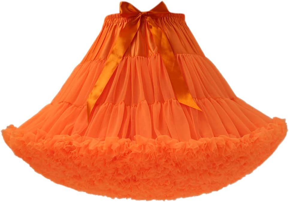 YM YOUMU 55 cm Length Women Puffy Tulle Petticoat Skirt Adjustable Waist Tutu Skirt for for Cosplay Princess Wedding Dress