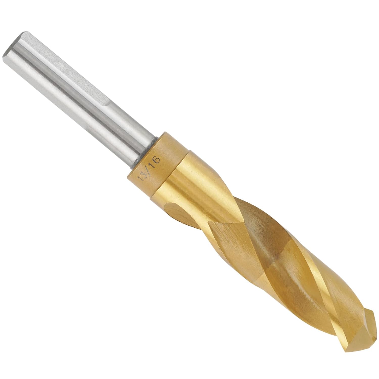 49/64" Drill Bit, M2 High Speed Steel Titanium Coated 49/64 Inch Drill Bits Set for Metal Stainless Steel, 1/2" Reduced Shank