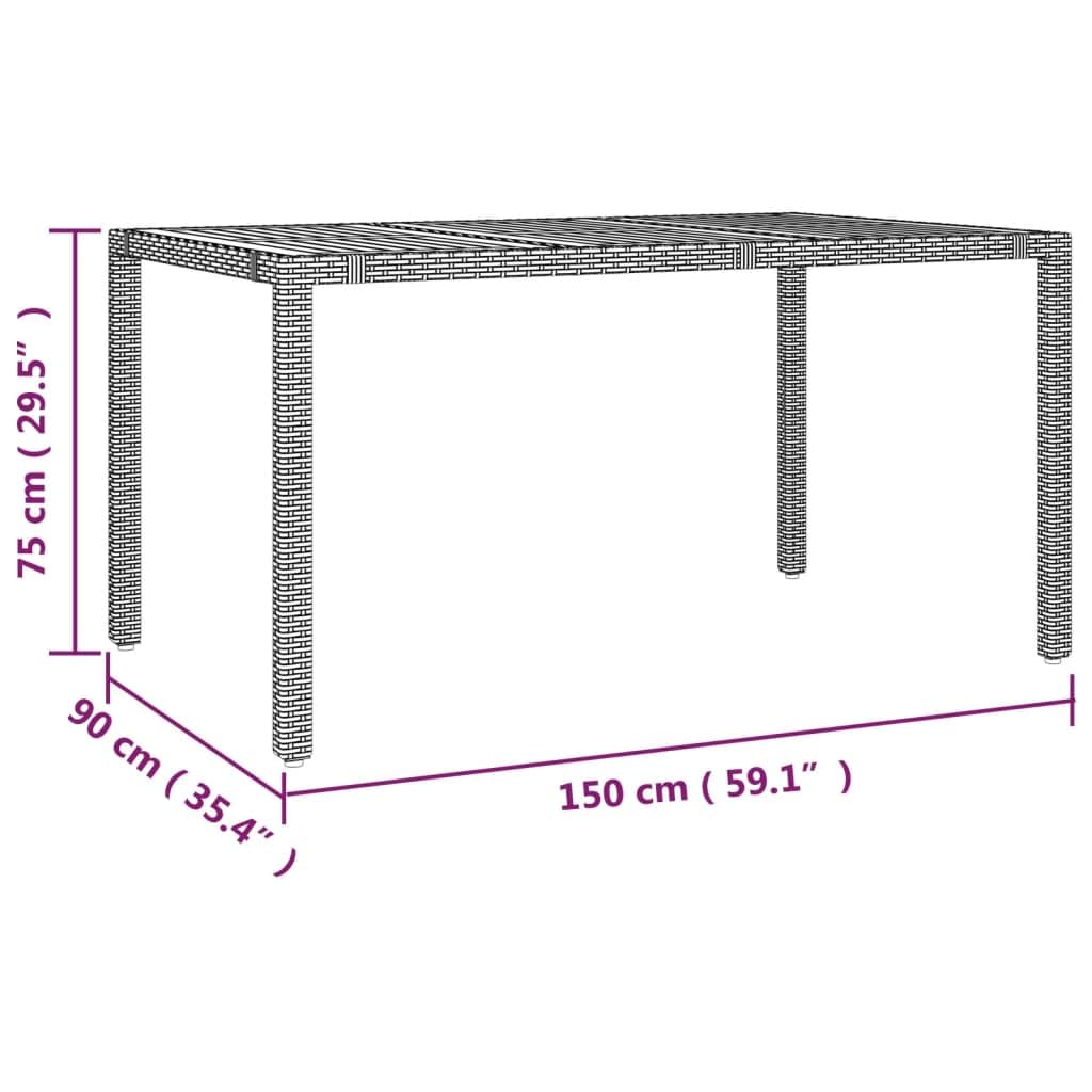 Set bistrot da giardino, 5 pezzi, colore: Nero Poli