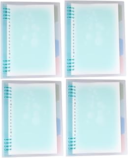 Parliky Caderno De Escritório 4 Pçs Caderno De Escritório Cadernos De Papelaria Para Fichário De Escritório Caderno De Anel De Folha Solta Caderno De Fichário Azul