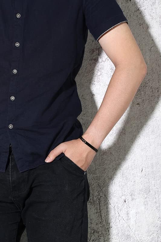 Vista 8 de Non-Branded QINGDUO - Pulseras para parejas de larga distancia (juego de 2 piezas) personalizados para parejas, regalos de acero inoxidable